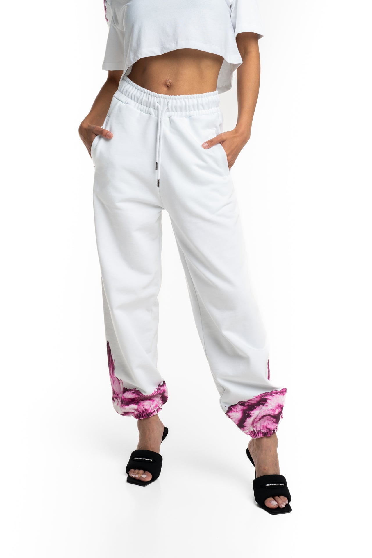 County of Milan Ladies Pants | 26ECM30107-White/Pink