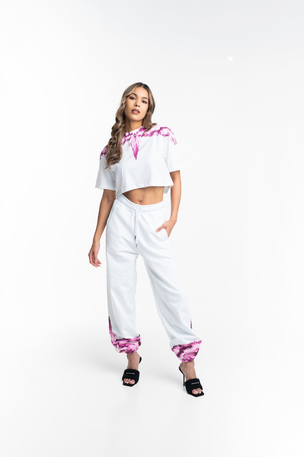 County of Milan Ladies Pants | 26ECM30107-White/Pink