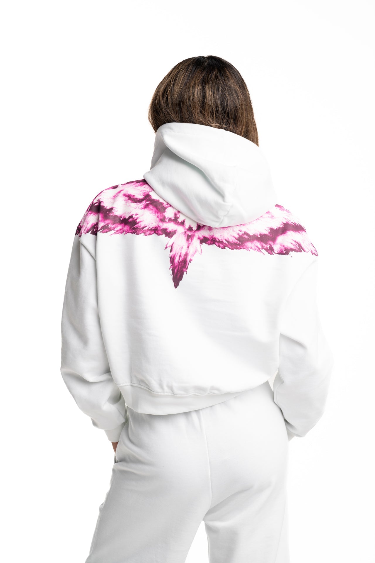 County of Milan Ladies Crop Sweater | 26ECM30100-White/Pink