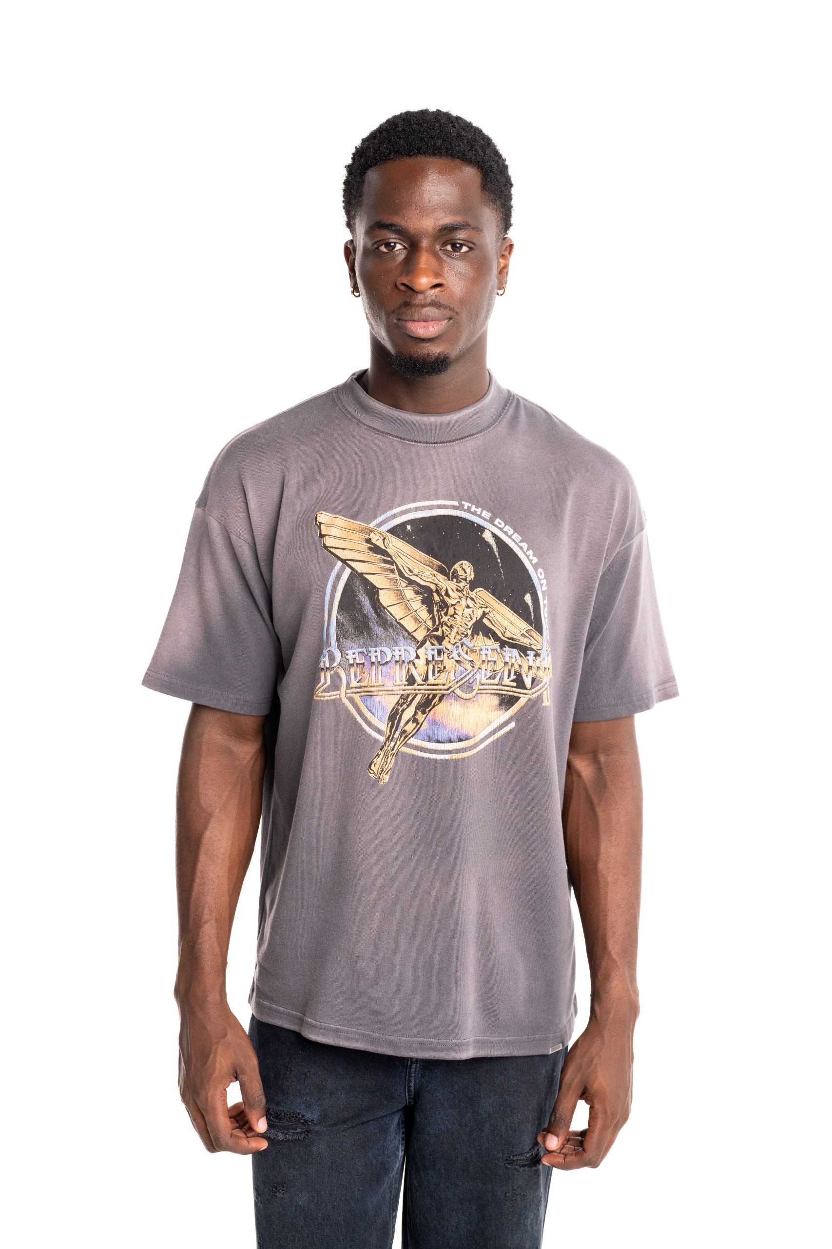 Represent Men's Golden Tour T Shirt | MLM100823-46-Sun Fade Grey