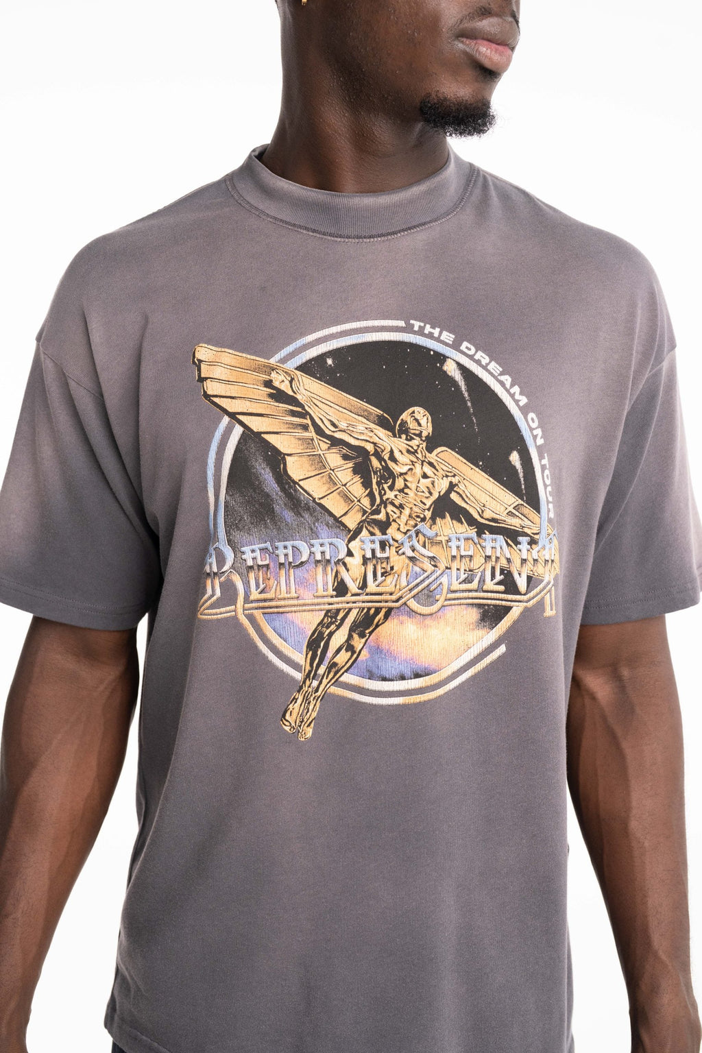 Represent Men's Golden Tour T Shirt | MLM100823-46-Sun Fade Grey
