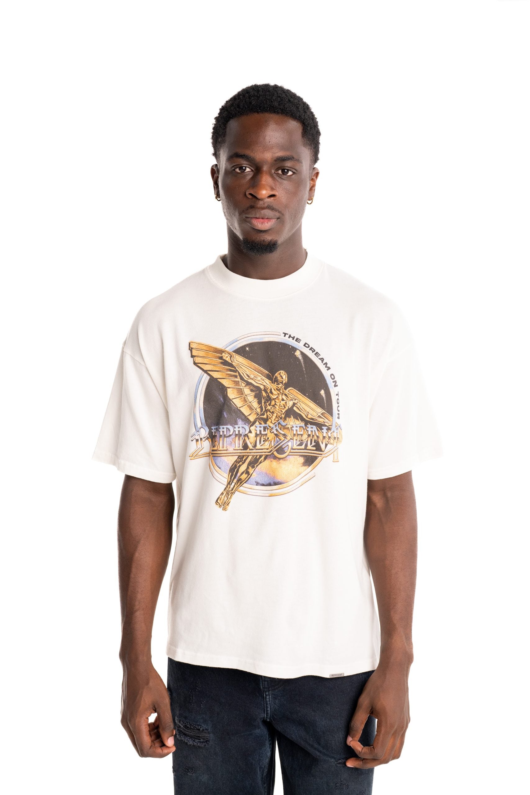 Represent Men's Golden Tour T Shirt | MLM100823-72-Flat White