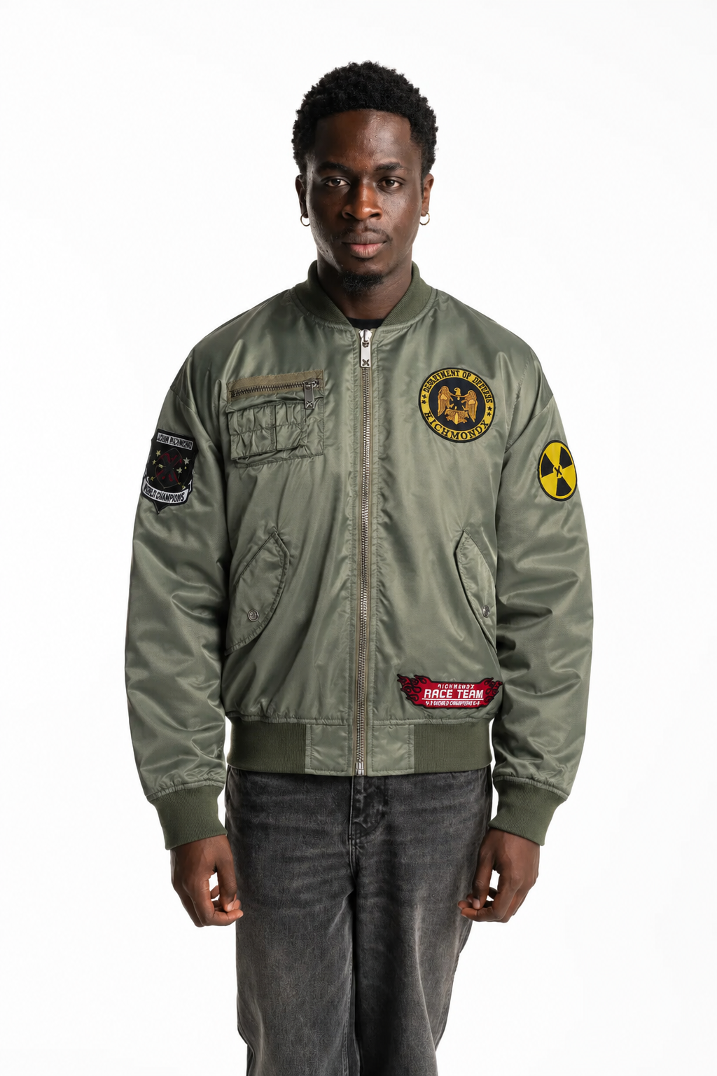John Richmond Men's Candia Bomber | UMP26137GBHB-Green