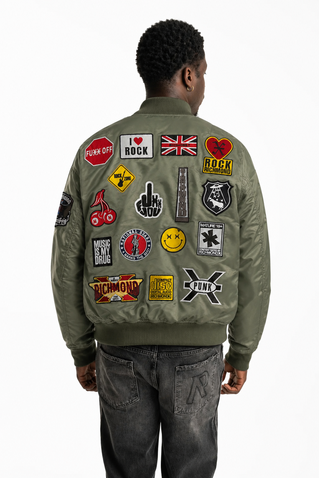John Richmond Men's Candia Bomber | UMP26137GBHB-Green