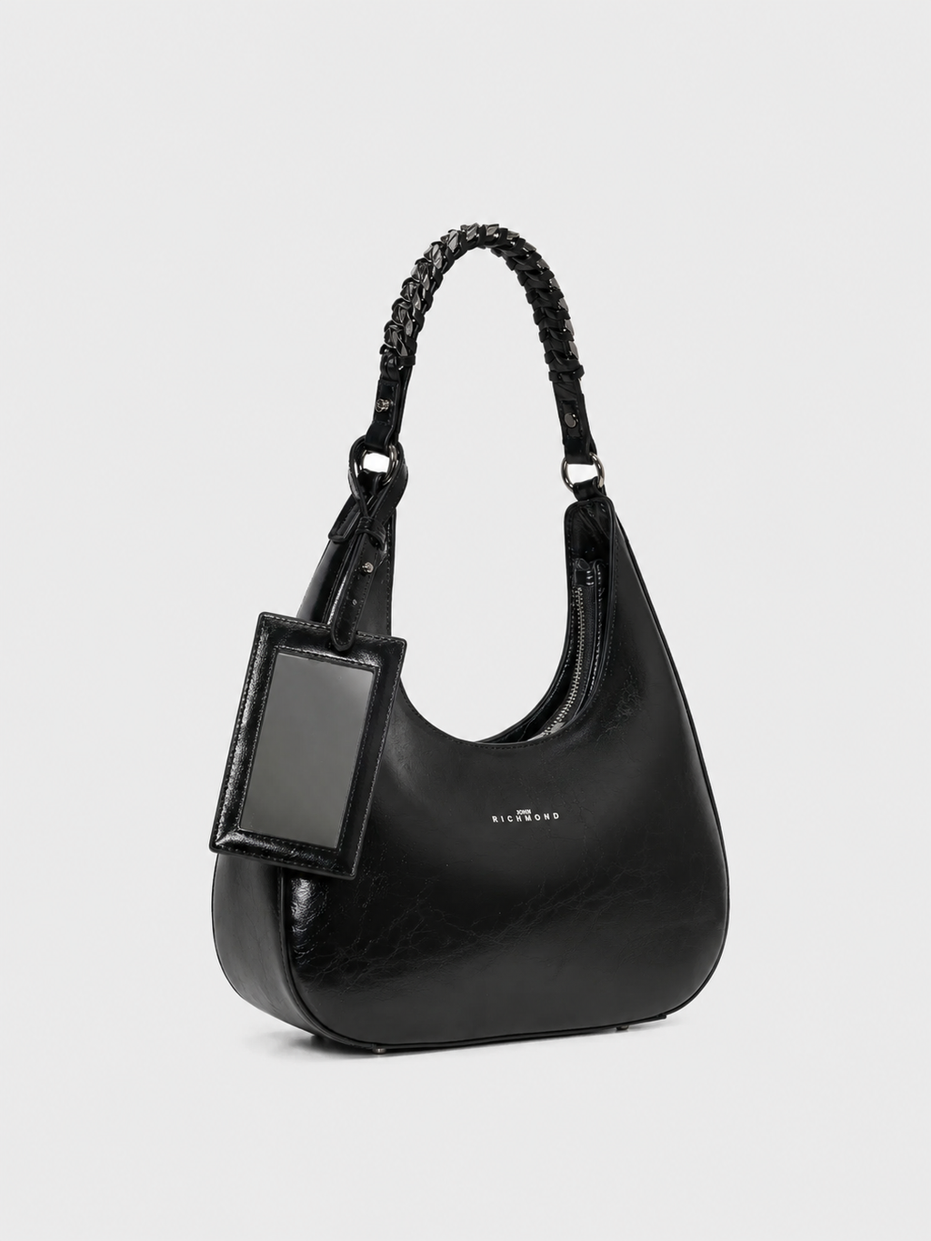John Richmond X Loni Real Leather Shoulder Bag | RWP26230BOILG-Black