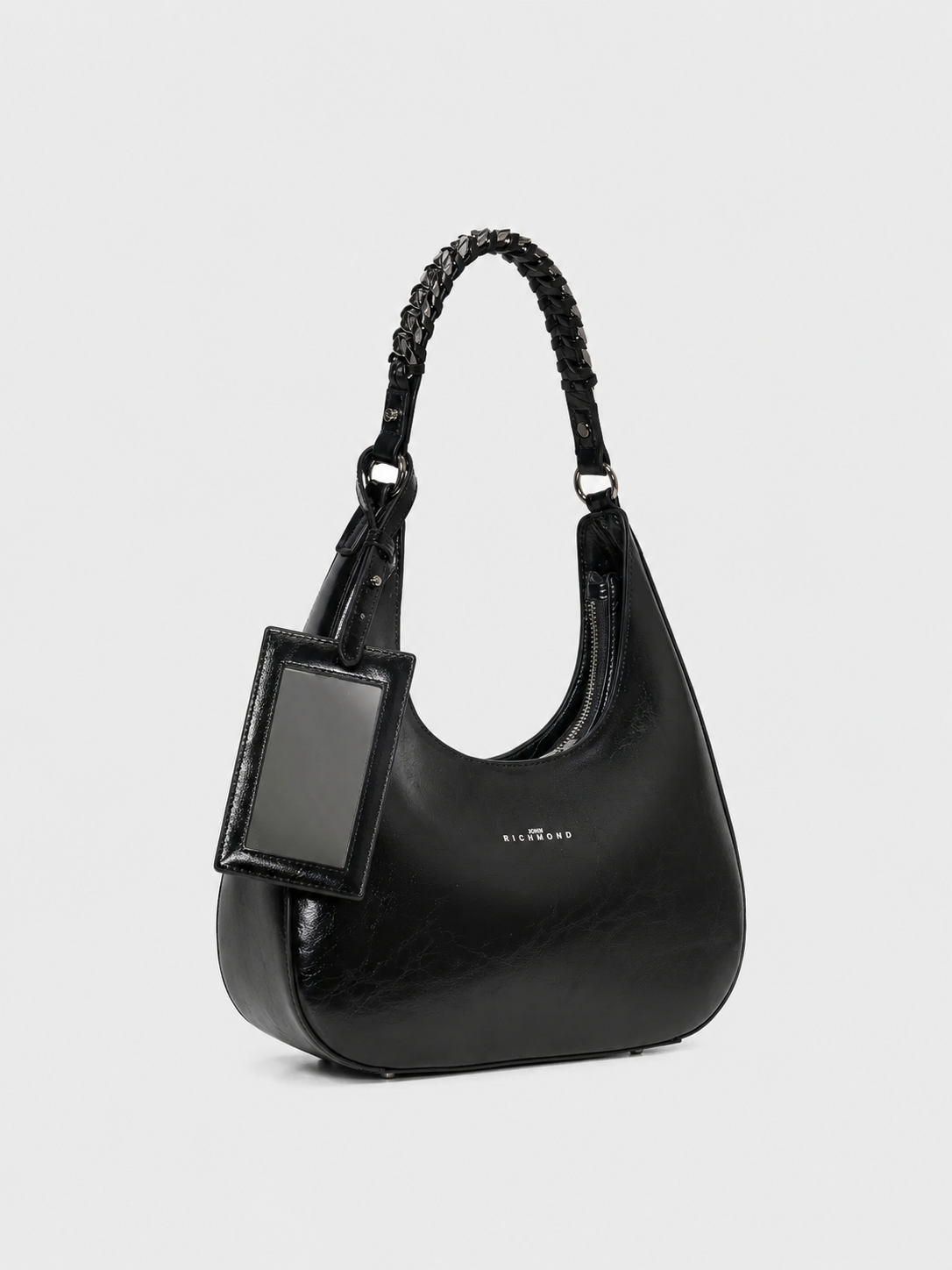 John Richmond X Loni Real Leather Shoulder Bag | RWP26230BOILG-Black