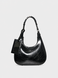 John Richmond X Loni Real Leather Shoulder Bag | RWP26230BOILG-Black