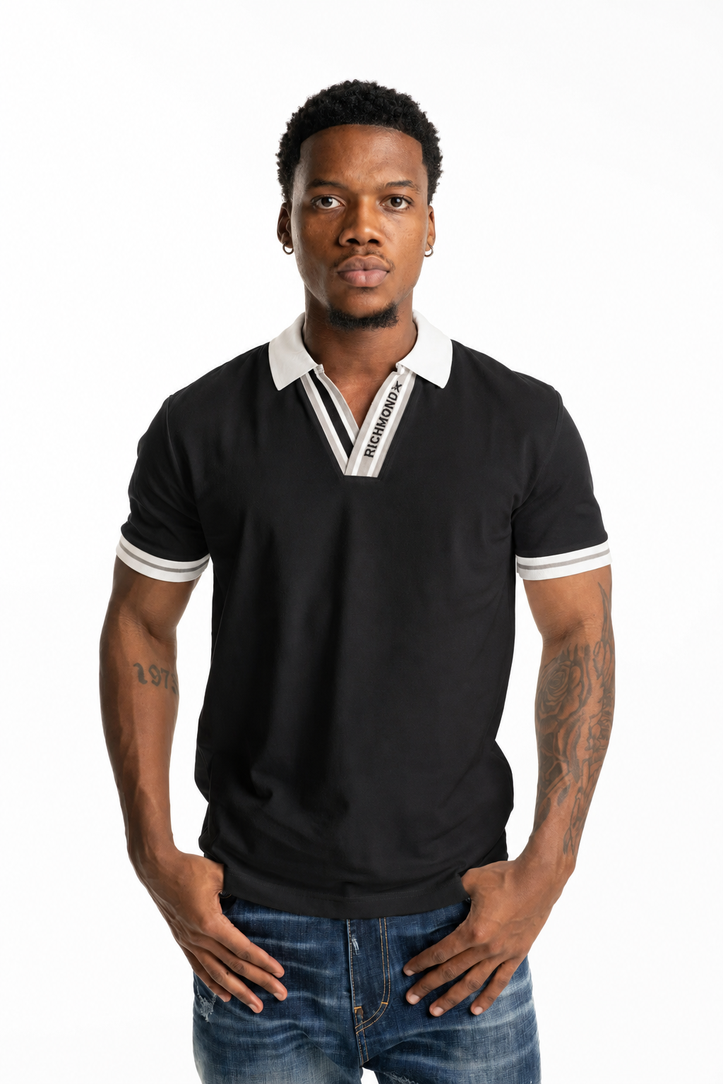 John Richmond Men's Moyim Polo | UMP26013POGKF-Black