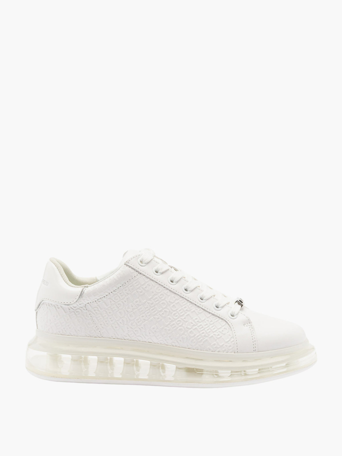 Karl Lagerfeld Sneaker Kl565 Kapri Cushion Emboes Repeat Lo Lace White Leather-Mono