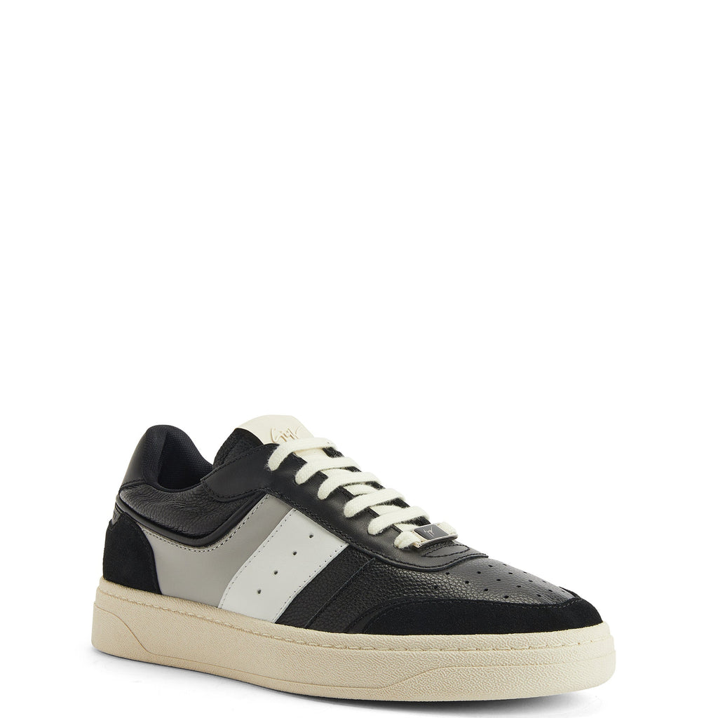 Giuseppe Zanotti Sneakers Z68 White Stripe Suede Front Black