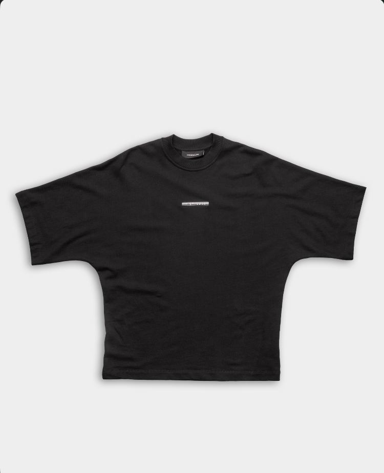 Hydraulics Metal Badge Fleece Super Oversized Fit T Shirt Black |