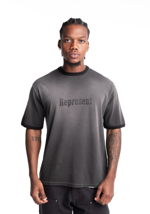 Represent Men's Represented Ringer T Shirt | MLM100721-04-Stained Black