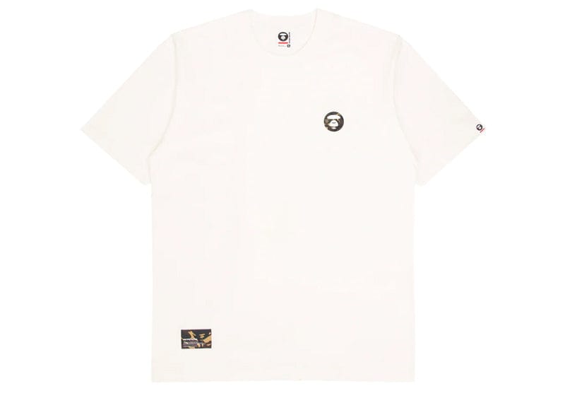 A Bathing Ape AAPE Now Camo Silicone Badge Tee White