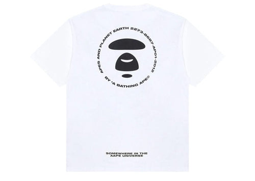 AAPE By A Bathing Ape Moonface Embossed Logo Basic Tee White