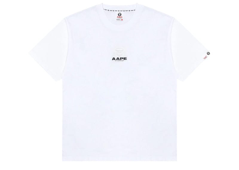 AAPE By A Bathing Ape Moonface Embossed Logo Basic Tee White