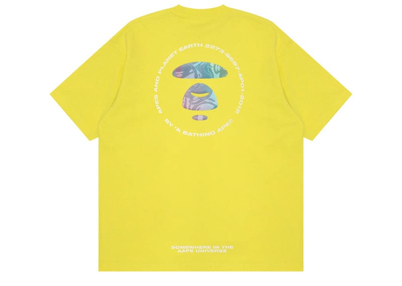 AAPE Moonface Printed Logo Tee Lemon Yellow