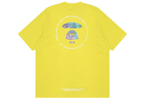AAPE Moonface Printed Logo Tee Lemon Yellow