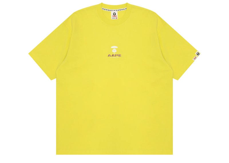 AAPE Moonface Printed Logo Tee Lemon Yellow