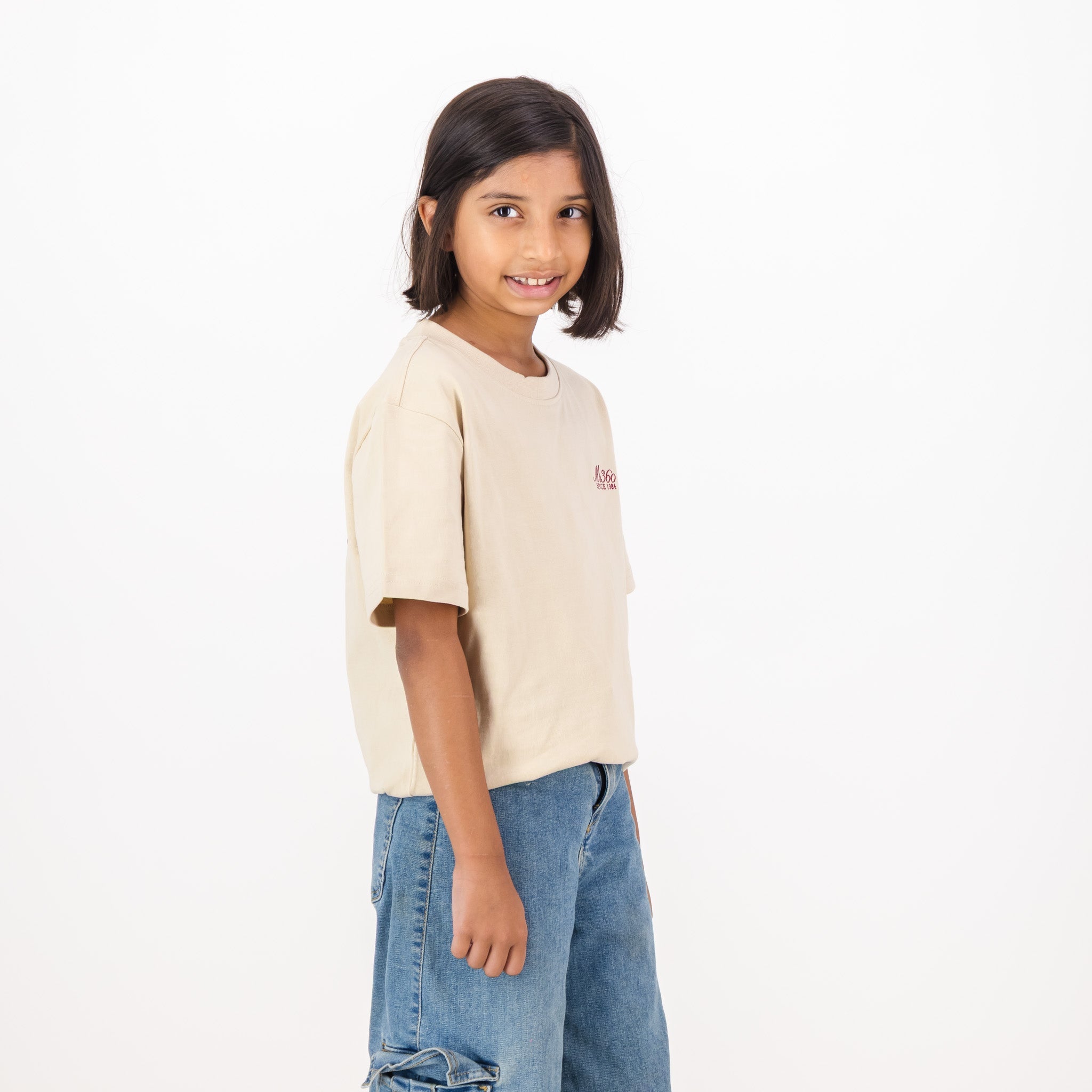 AB de Villiers 360 Back Graphic Kids Crew T-Shirt Ivory