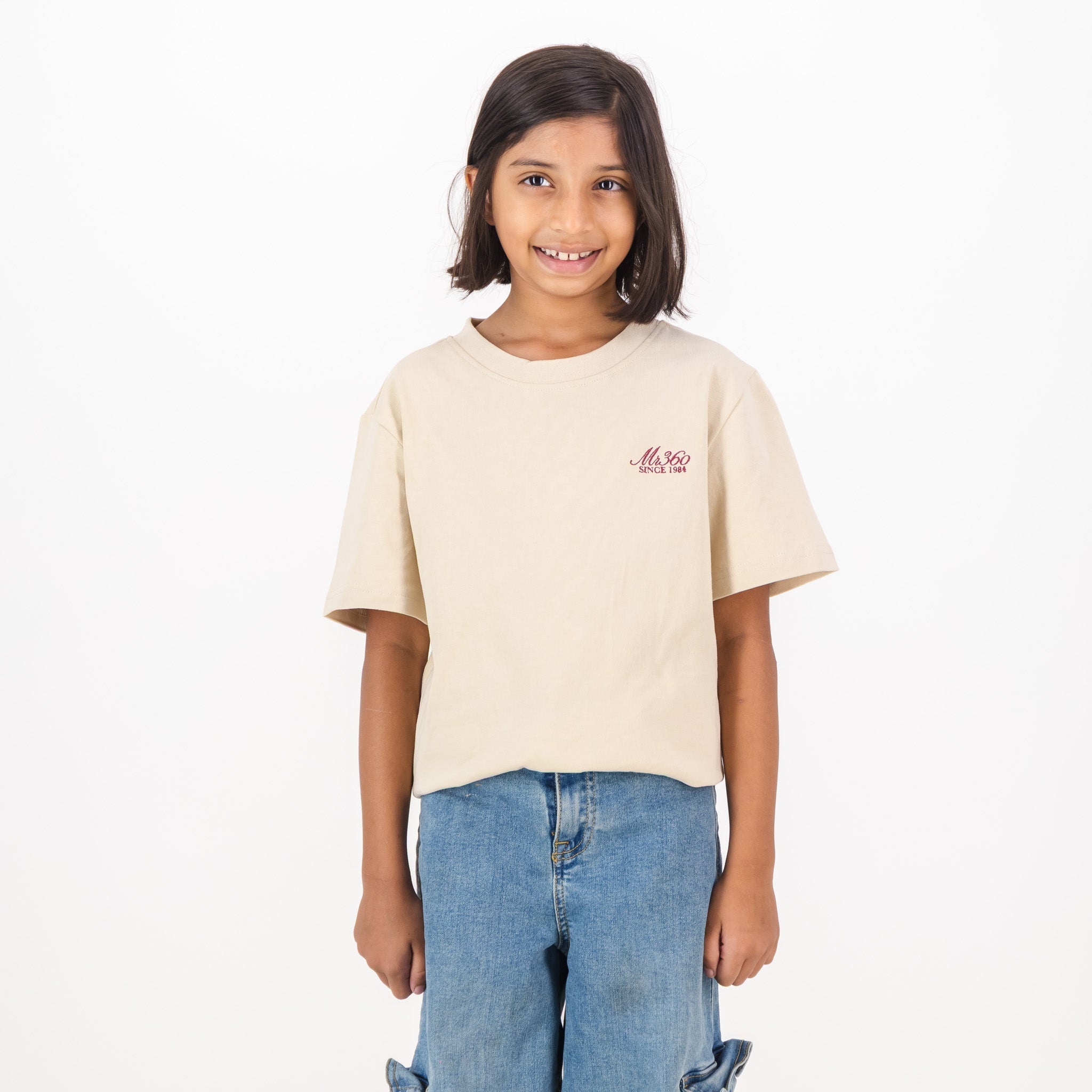 AB de Villiers 360 Back Graphic Kids Crew T-Shirt Ivory