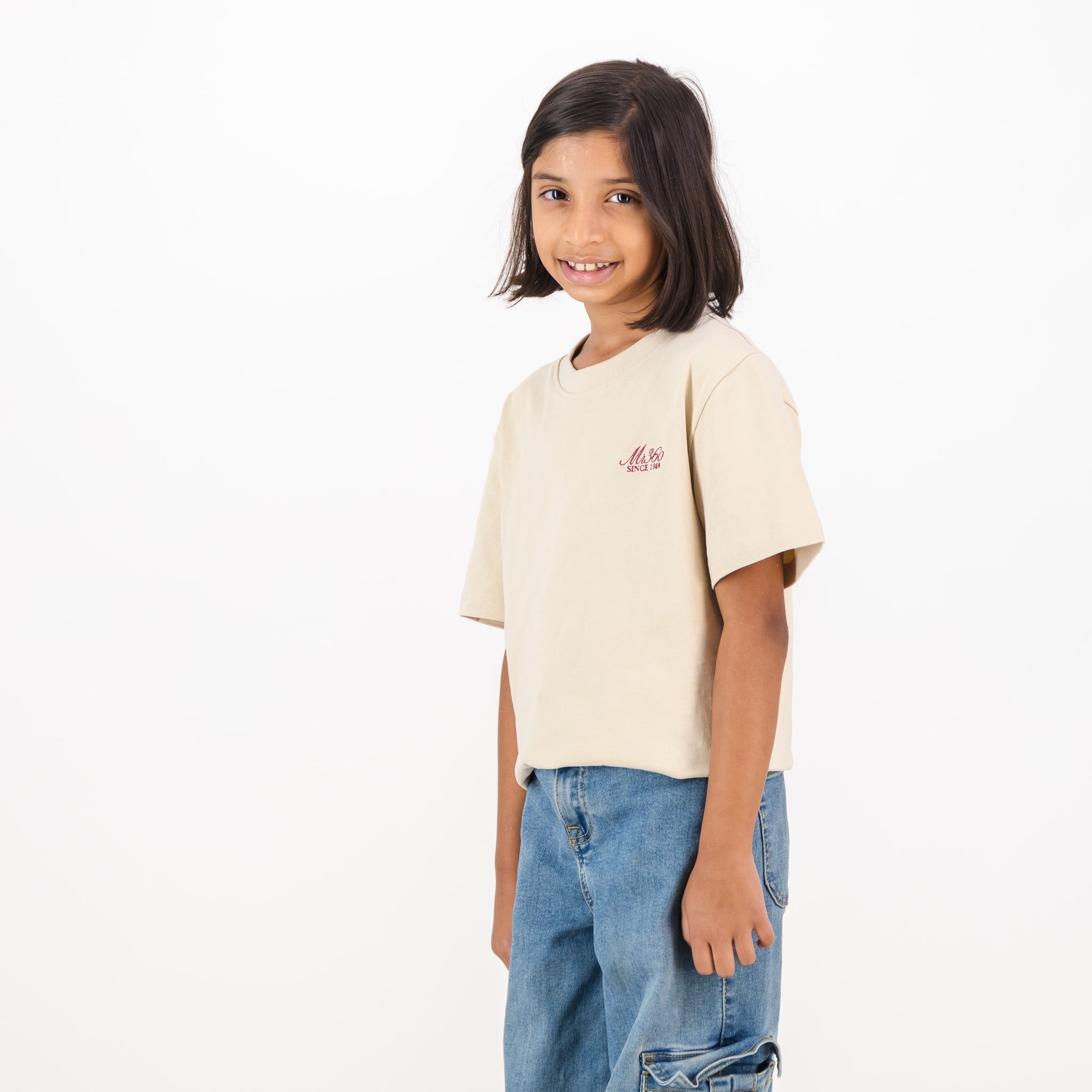 AB de Villiers 360 Back Graphic Kids Crew T-Shirt Ivory