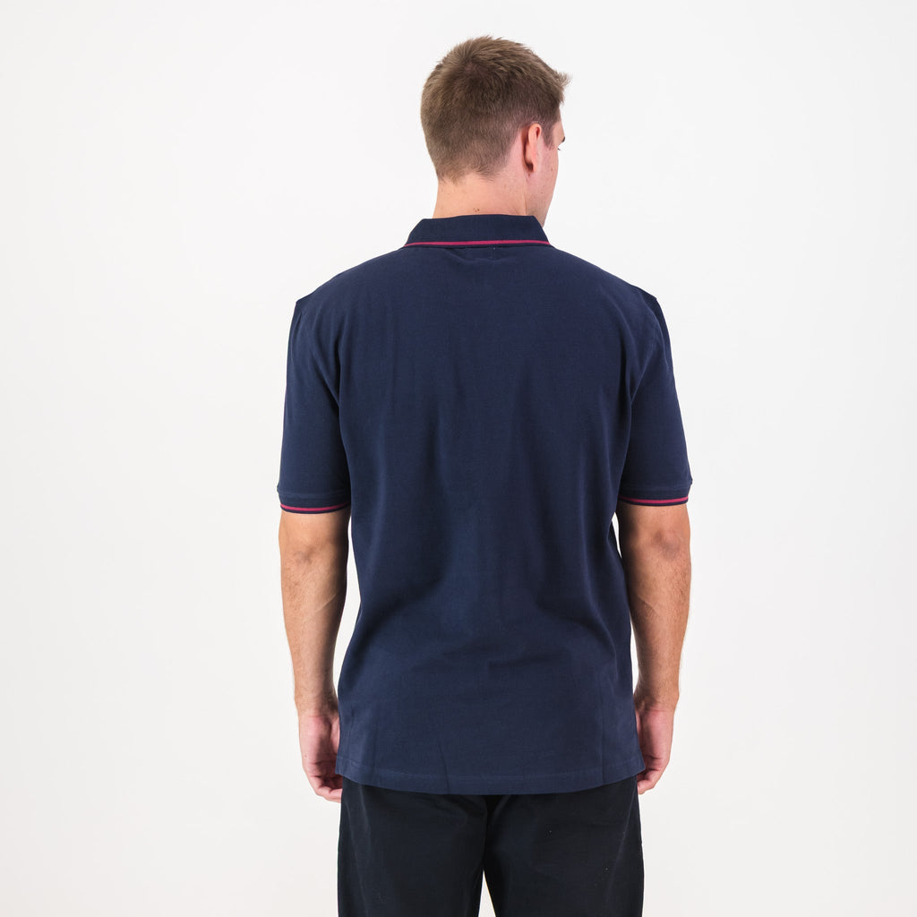 AB de Villiers 360 Small Logo Short Sleeve Polo Navy