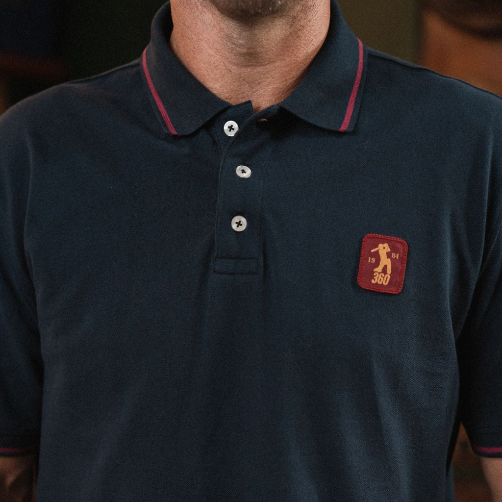 AB de Villiers 360 Small Logo Short Sleeve Polo Navy