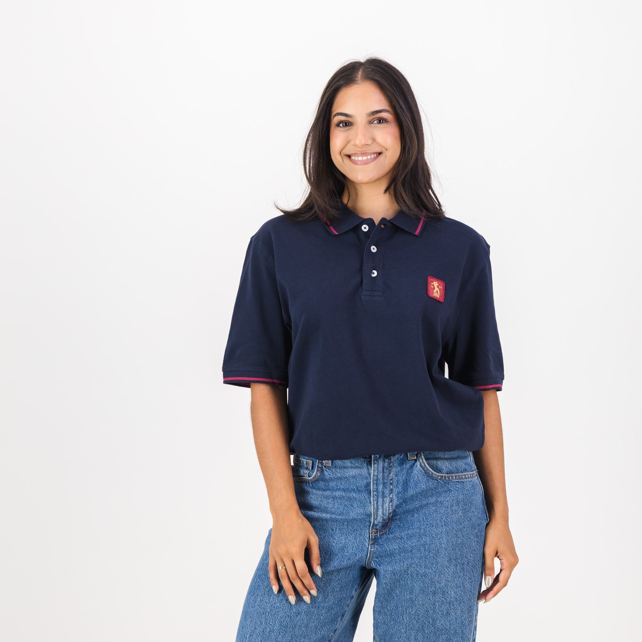 AB de Villiers 360 Small Logo Short Sleeve Polo Navy