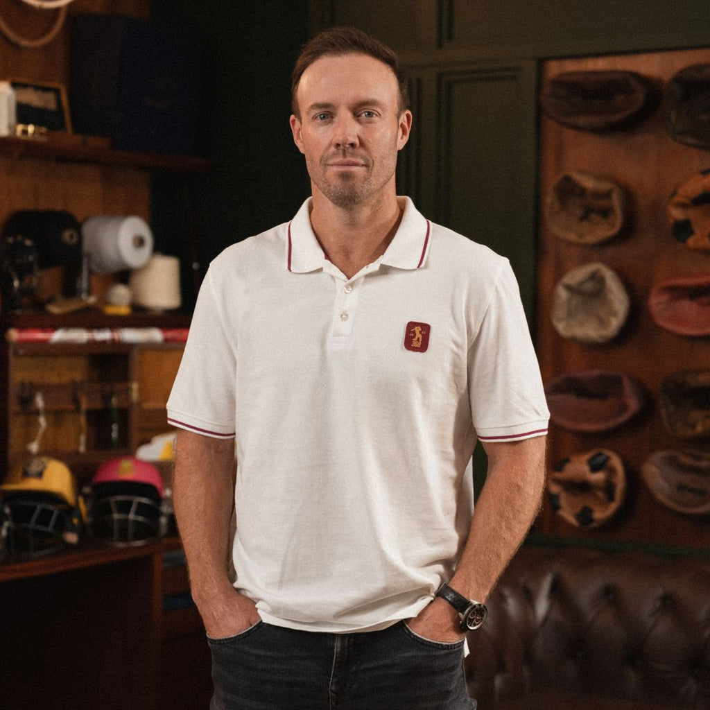 AB de Villiers 360 Small Logo Short Sleeve Polo White