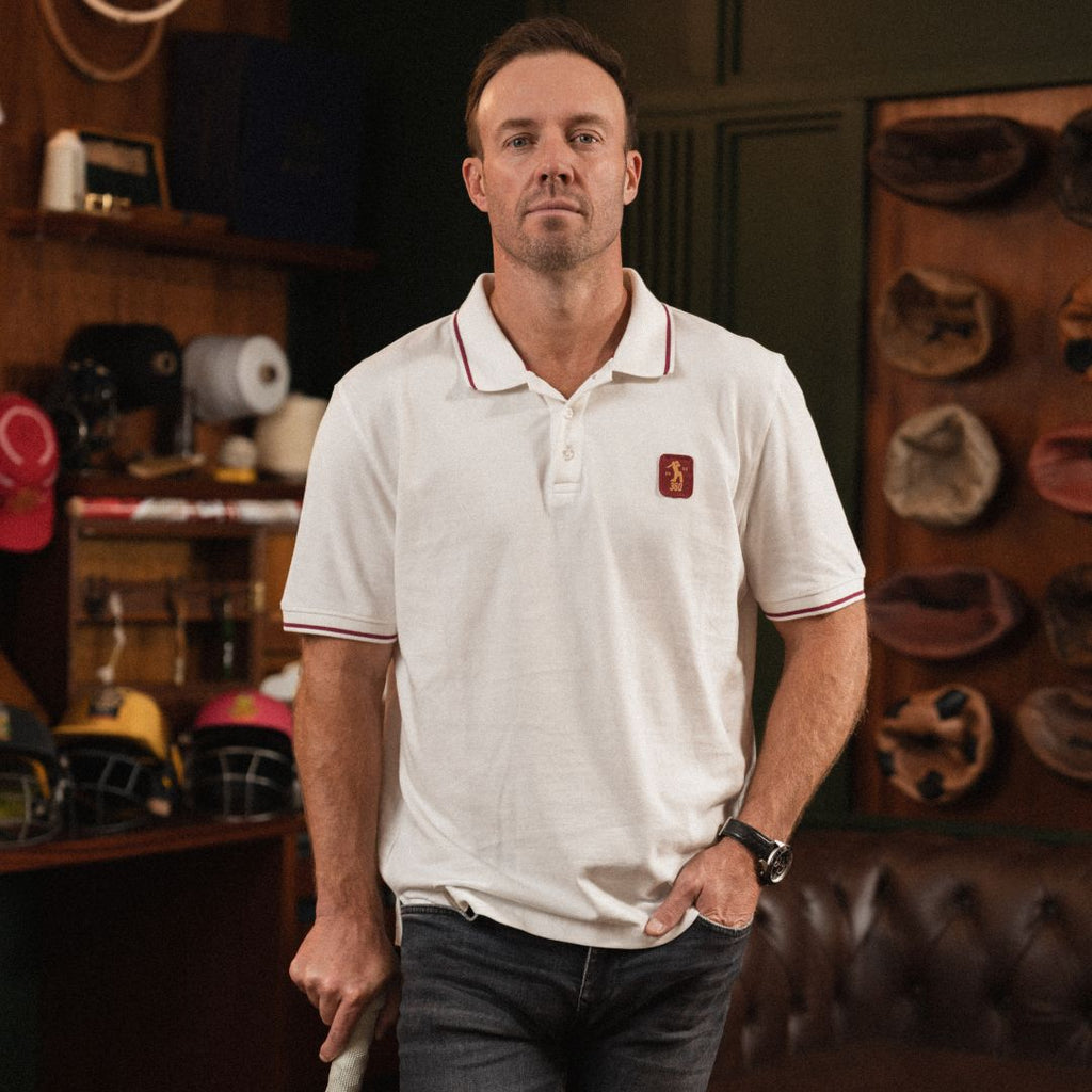 AB de Villiers 360 Small Logo Short Sleeve Polo White