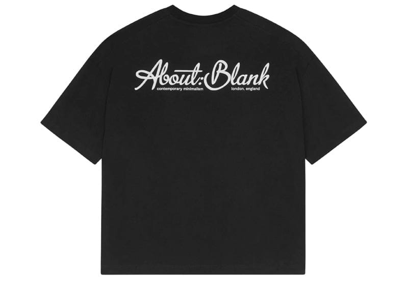 about:blank Banner T-Shirt Black/Ecru
