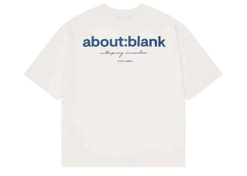 About:Blank Box Logo T-Shirt Oat & Estate Blue