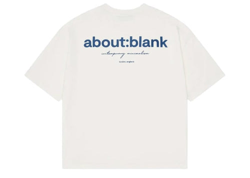 About:Blank Box Logo T-Shirt Oat & Estate Blue