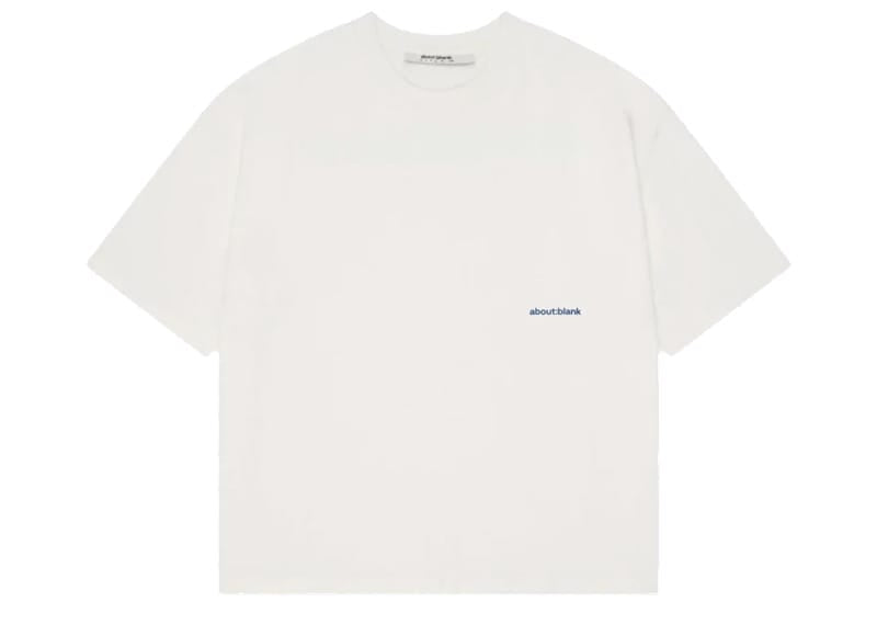About:Blank Box Logo T-Shirt Oat & Estate Blue