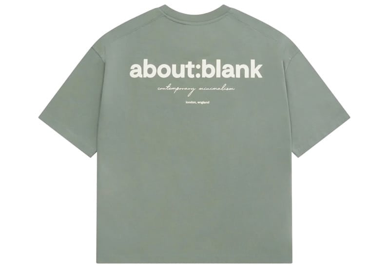 About:Blank Box Logo T-Shirt Sage Ecru