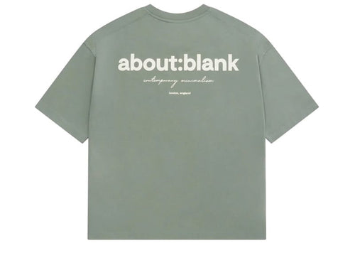 About:Blank Box Logo T-Shirt Sage Ecru