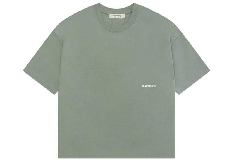 About:Blank Box Logo T-Shirt Sage Ecru