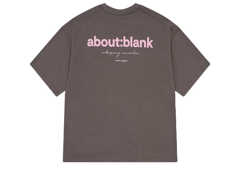 About:Blank Box T-Shirt Charcoal Pink