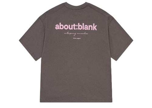 About:Blank Box T-Shirt Charcoal Pink
