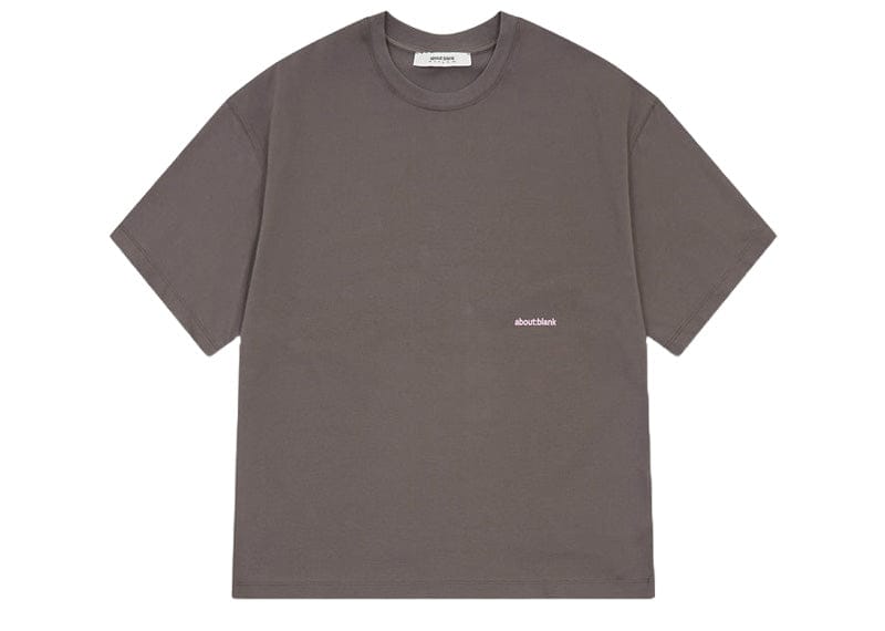 About:Blank Box T-Shirt Charcoal Pink