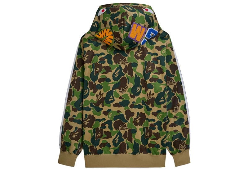 adidas x BAPE Relaxed Fit Track Camo Shark Full Zip Hoodie Green
