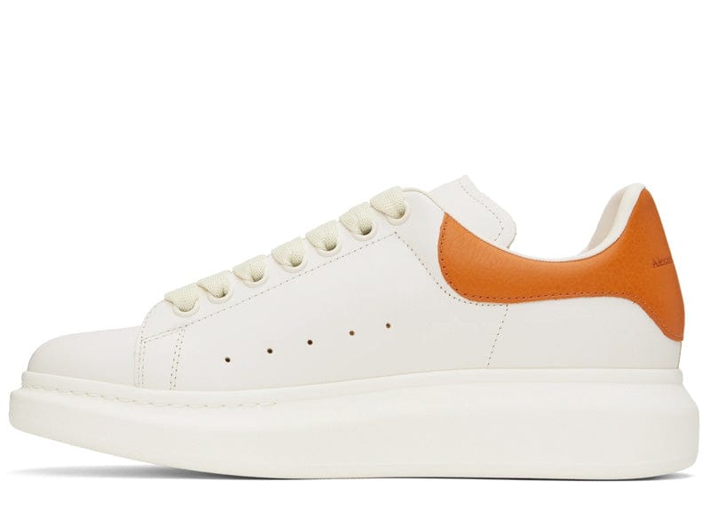 Alexander McQueen Leather Oversized Sneakers Off White/Orange
