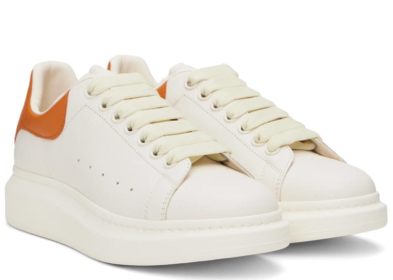Alexander McQueen Leather Oversized Sneakers Off White/Orange