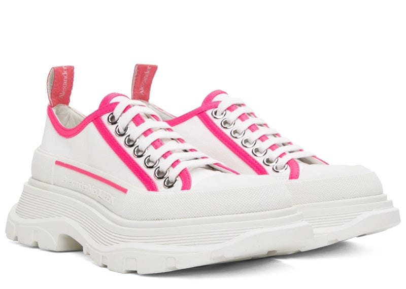 Alexander McQueen Tread Slick Low Lace Up Pink White (Women's)