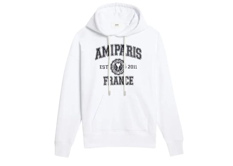 Ami Paris Logo Hoodie White