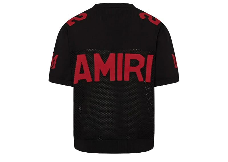 Amiri 22 Intarsia Mesh T-Shirt Black Red