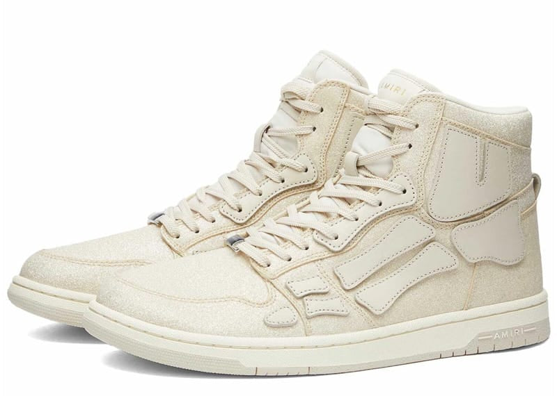 Amiri Crystal High Skel Top Sneaker Cream