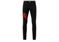 Amiri Staggered Logo Skinny Jean - Black Red