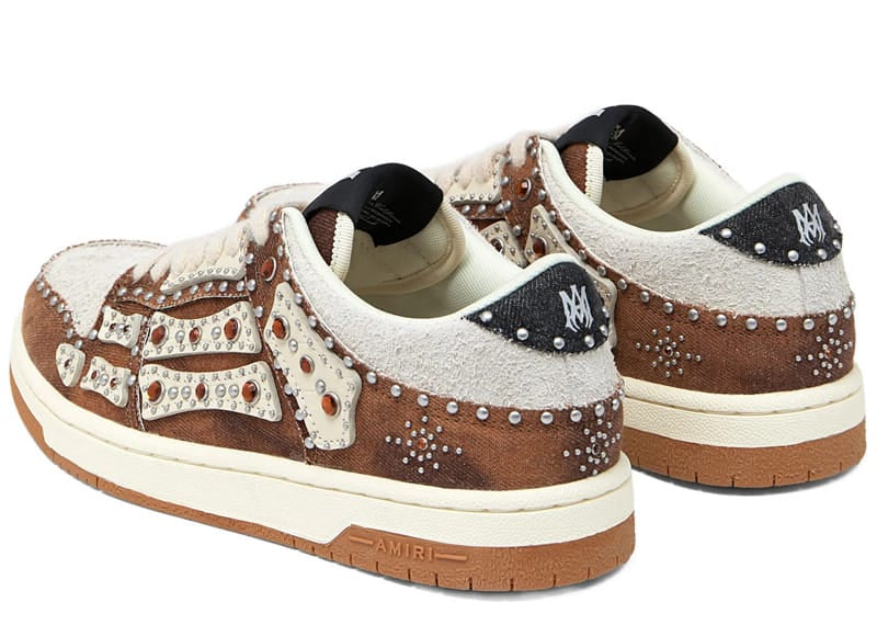Amiri Stud Skel Top Low Dark Brown