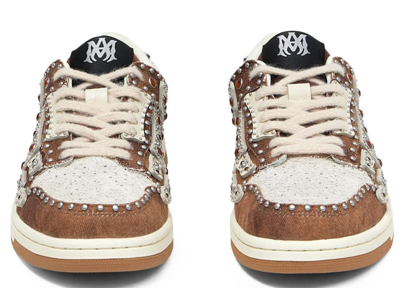 Amiri Stud Skel Top Low Dark Brown